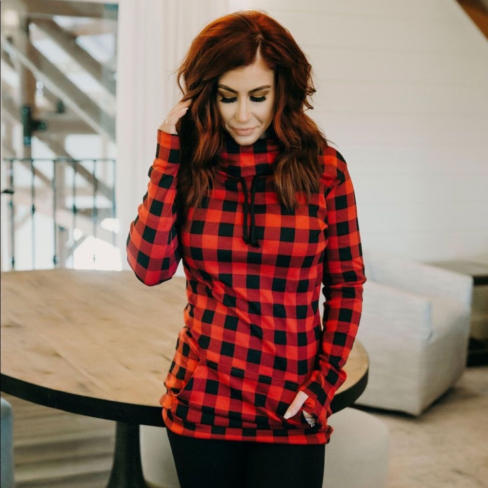 Laurie Belle’s cowl sweatshirt